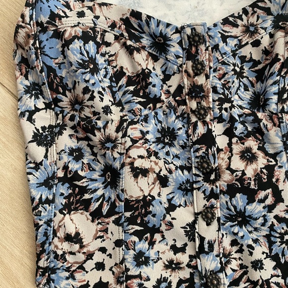 Free People New Romantics Floral Button Down Crop, XS - Picture 6 of 6